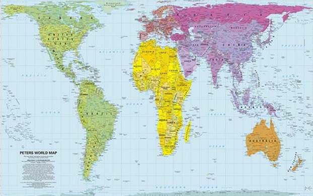Peters Projection World Map